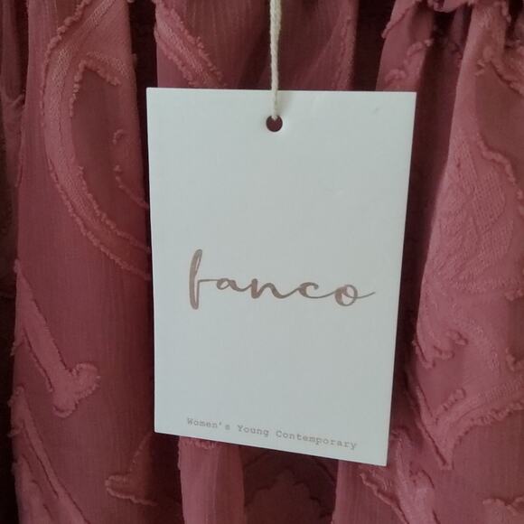 Fanco Women's Flowy Babydoll Button Back Ruffle Tank Top in Dusty Rose - Picture 7 of 16